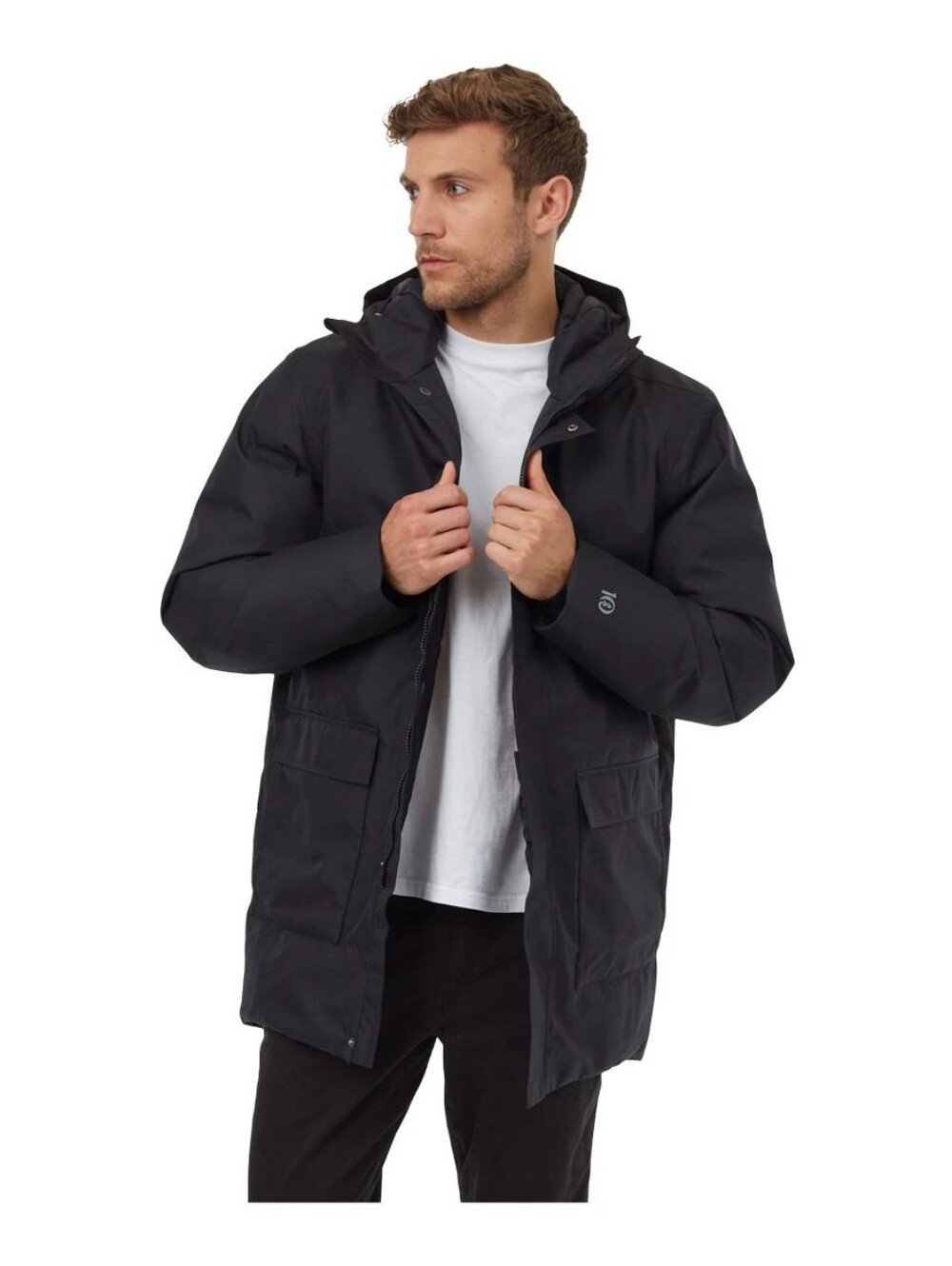 Tentree Daily Parka Black Primaloft Insulated Hooded Winter Jacket Men's L